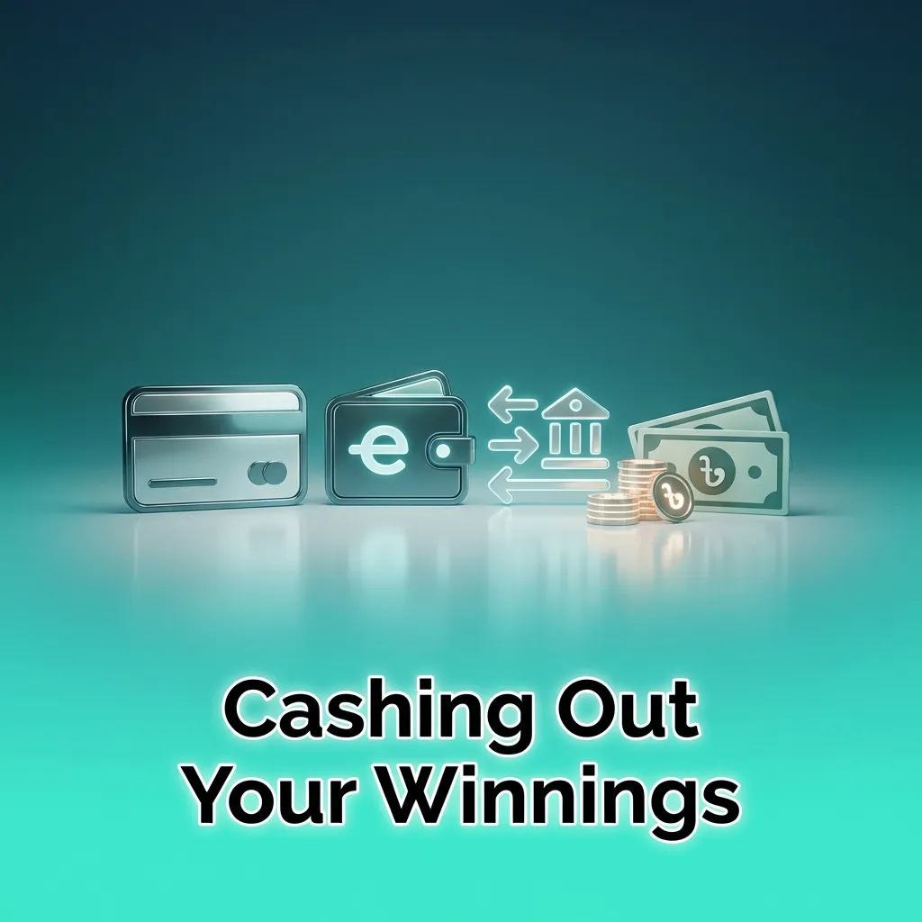 Smartphone screen showing withdrawal process with wallet icon, payment method selection, and amount field for cashing out winnings