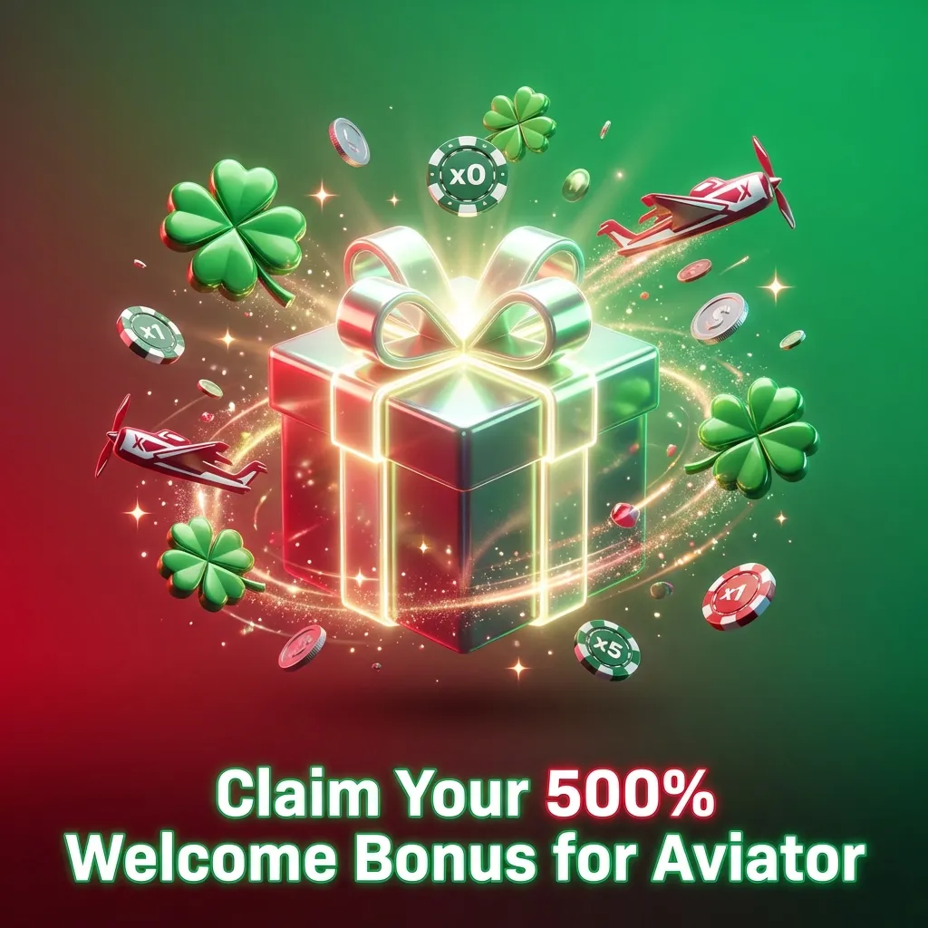 Lucky Star 500% welcome bonus promotion for Aviator game with deposit and wagering details displayed