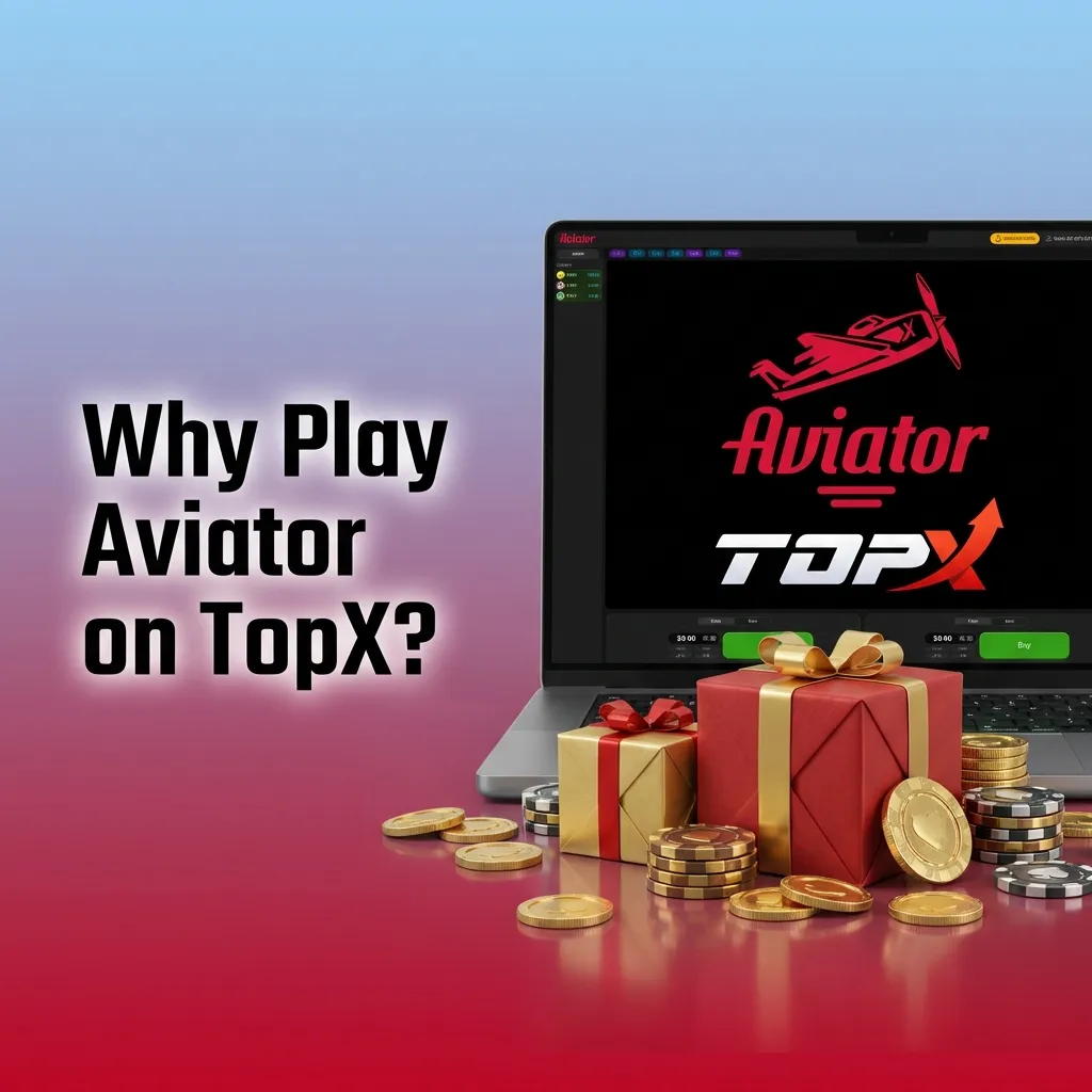 TopX platform featuring Aviator game with live stats, chat, high RTP, instant deposits, and 24/7 support for players.